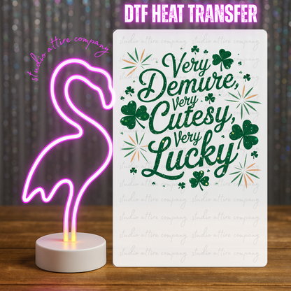 Very demure, St. Patty's Day, DTF Heat Transfer, Press and peel, Full color, Instant press, MTO