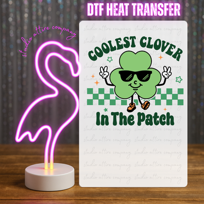Coolest clover, St. Patty's Day, DTF Heat Transfer, Press and peel, Full color, Instant press, MTO