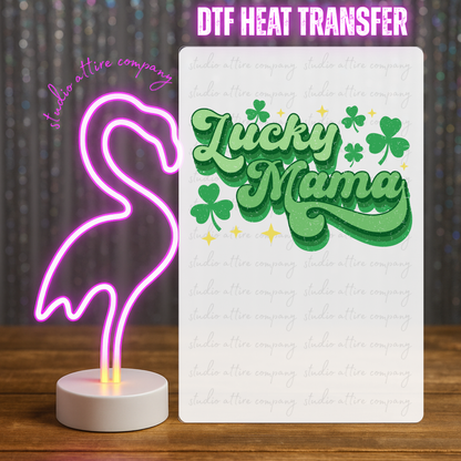 Lucky mama, St. Patty's Day, DTF Heat Transfer, Press and peel, Full color, Instant press, MTO