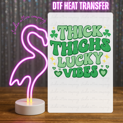 Thick thighs, St. Patty's Day, DTF Heat Transfer, Press and peel, Full color, Instant press, MTO