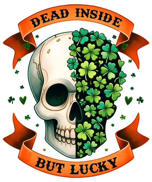 Skull, St. Patty, heat transfer, press and peel, no shirt, made to order