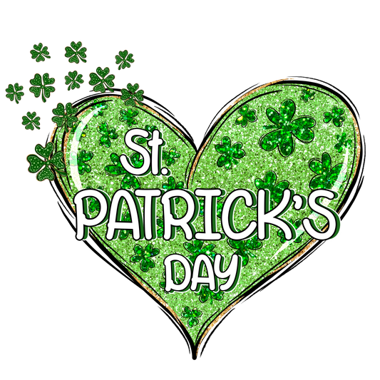 Heart, St. Patty, heat transfer, press and peel, no shirt, made to order