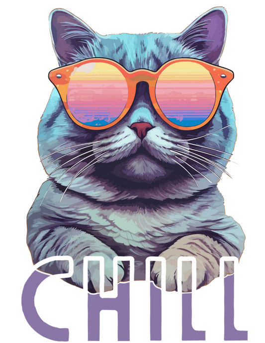 Chill, Cat, Press-ready, Transfer only, MTO