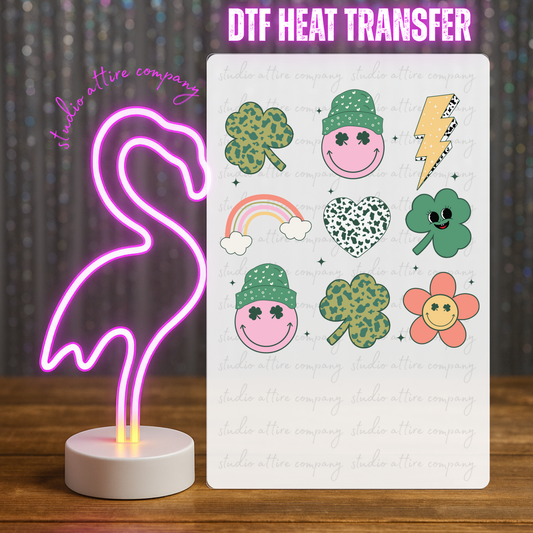 Retro Coquette, St. Patty Day, DTF Heat Transfer, Press and peel, Full color, Instant press, MTO