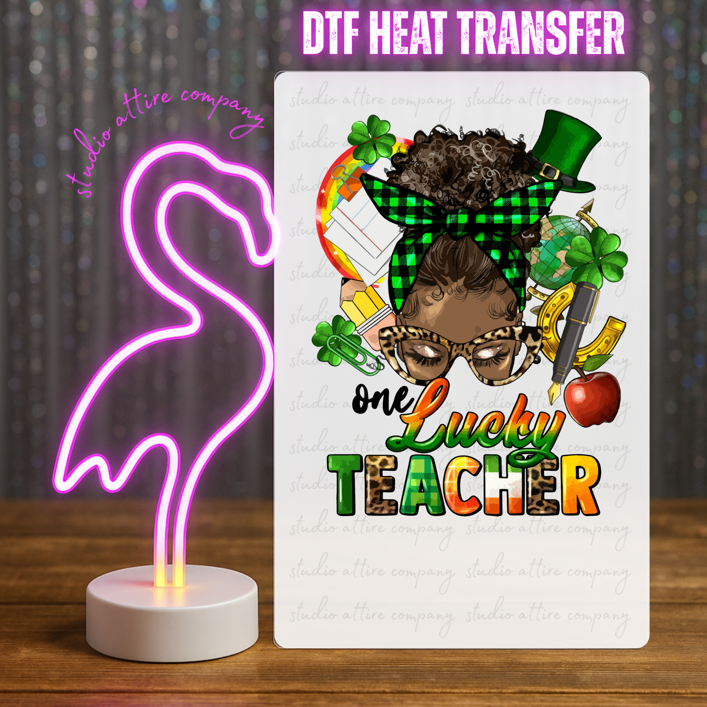 One lucky teacher, St. Patty Day, DTF Heat Transfer, Press and peel, Full color, Instant press, MTO