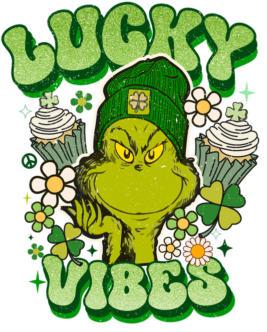 St. Patty, lucky vibes, Character, heat transfer, press and peel, no shirt, made to order
