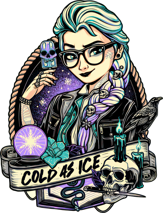 Cold as ice, heat transfer, press and peel, no shirt, made to order