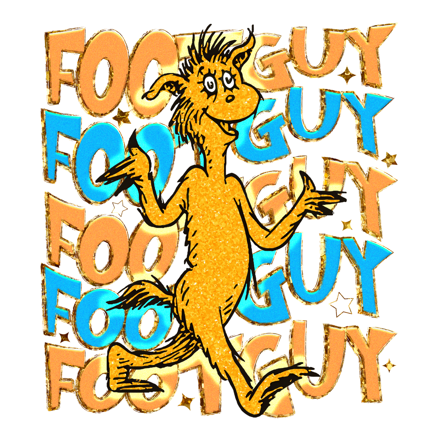 Foot guy, Character, heat transfer, press and peel, no shirt, made to order