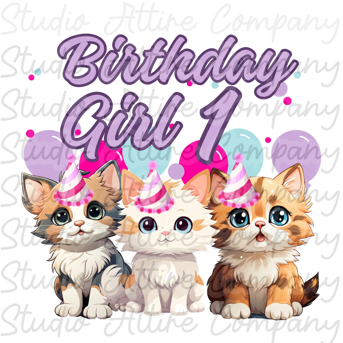 Birthday Girl - Kittens Ages 1 through 10 - Digital Download