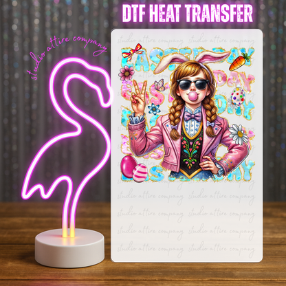 Character Girl, Easter, DTF Heat Transfer, Press and peel, Full color, Instant press, MTO