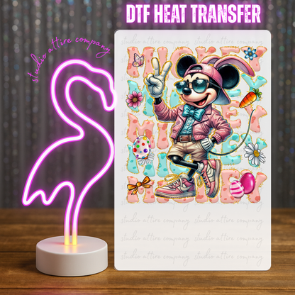 Character Mouse, Easter, DTF Heat Transfer, Press and peel, Full color, Instant press, MTO