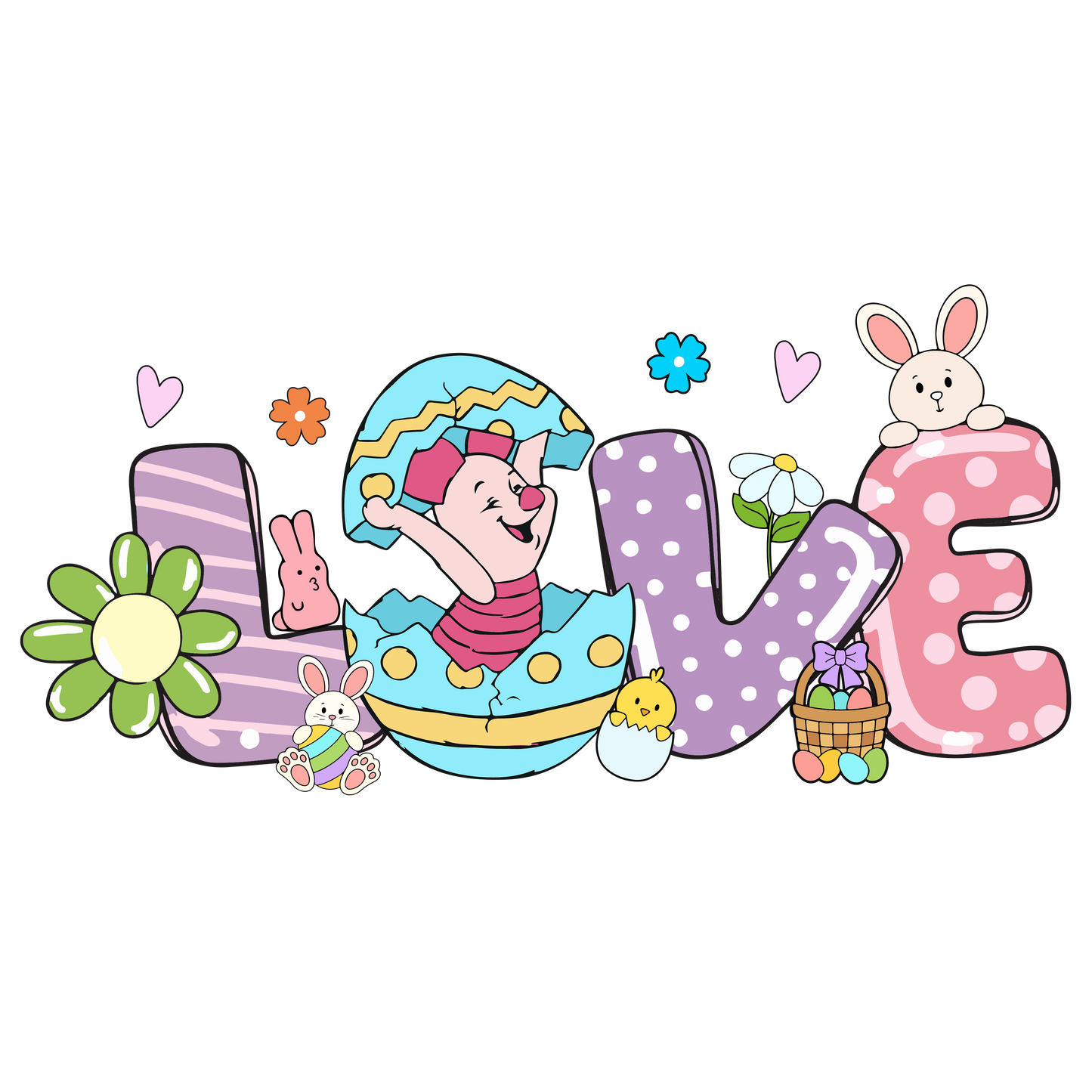 Easter, Character, heat transfer, press and peel, no shirt, made to order