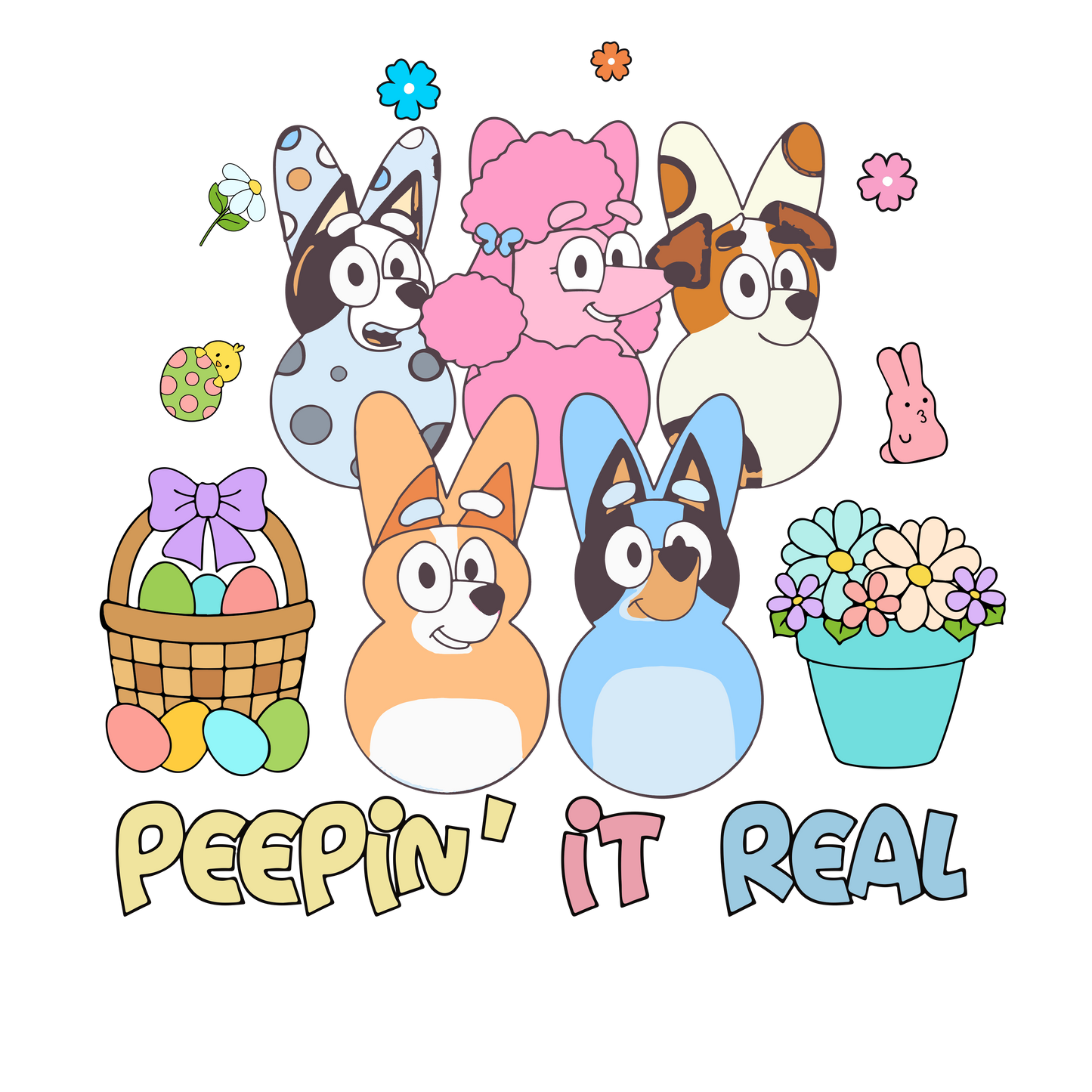 Easter, Character, heat transfer, press and peel, no shirt, made to order