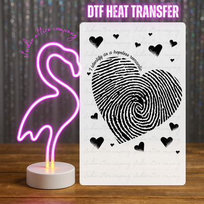 Thumb print heart, Valentine, Heat transfer, Press and peel, Full color, Instant press, MTO