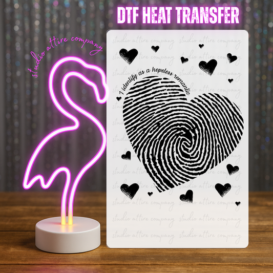 Thumb print heart, Valentine, Heat transfer, Press and peel, Full color, Instant press, MTO
