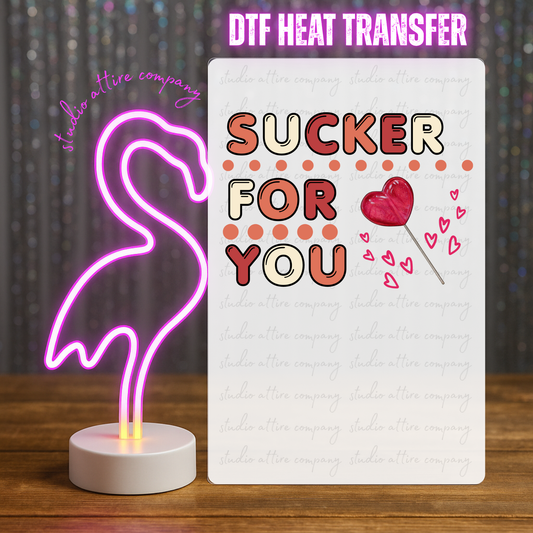 Sucker for you, Valentine, Heat transfer, Press and peel, Full color, Instant press, MTO