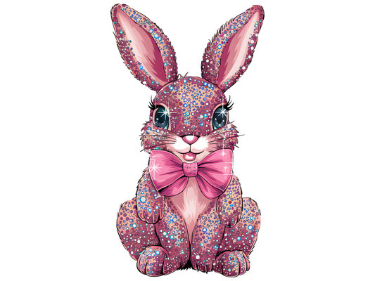 Faux glitter bunny, Easter, heat transfer, press and peel, no shirt, made to order
