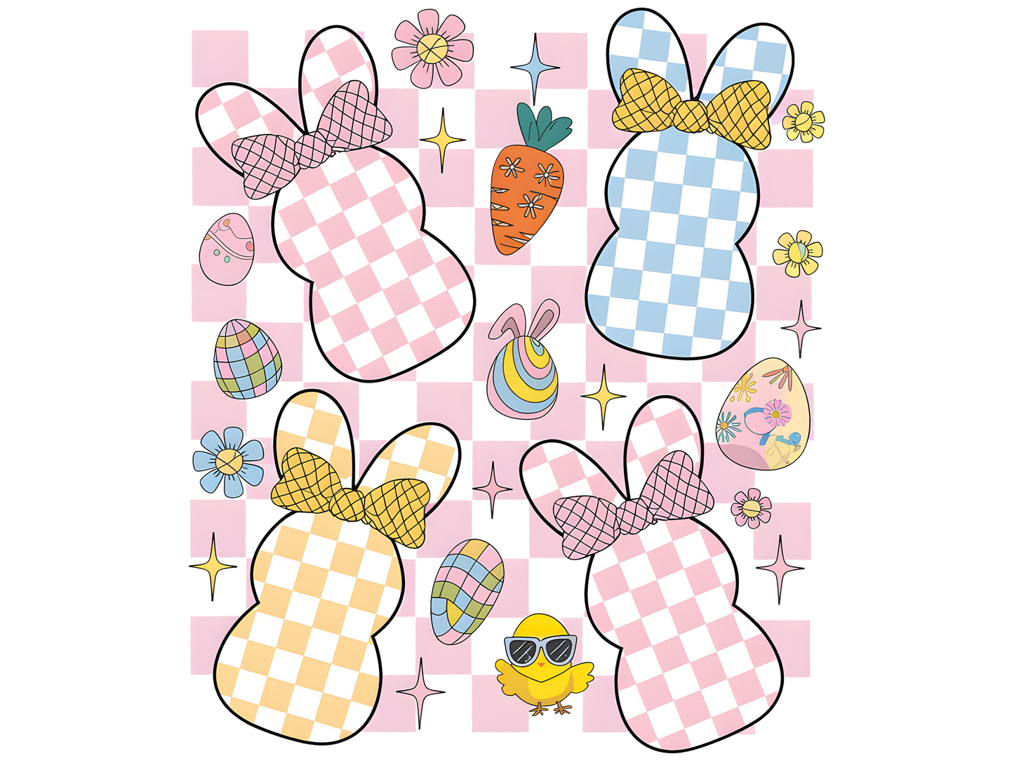 Retro Easter, heat transfer, press and peel, no shirt, made to order