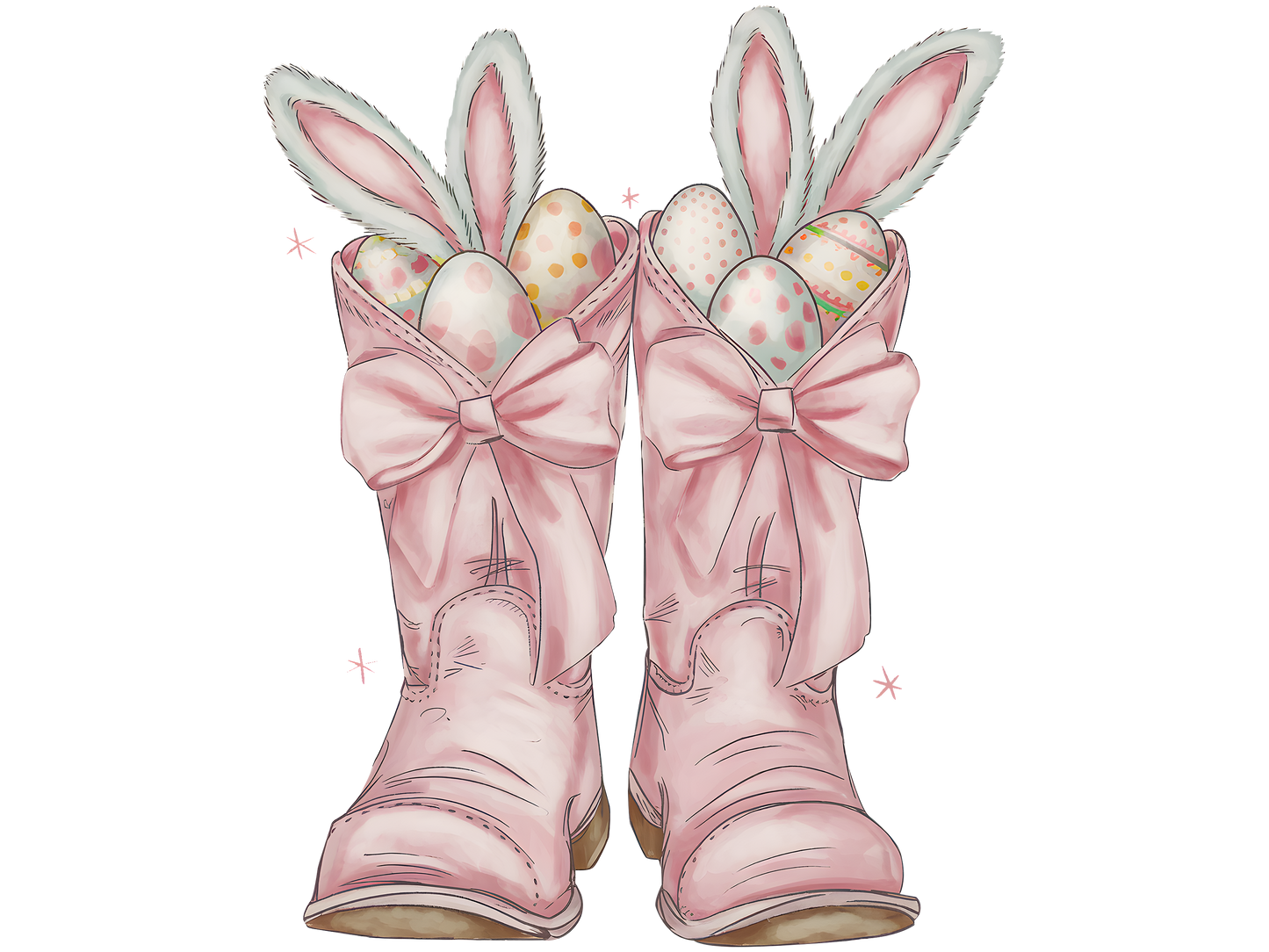 Easter boots, heat transfer, press and peel, no shirt, made to order
