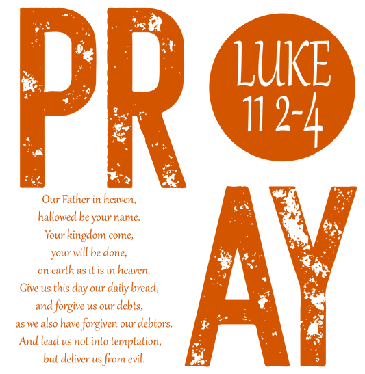 PRAY, heat transfer, press and peel, no shirt, made to order