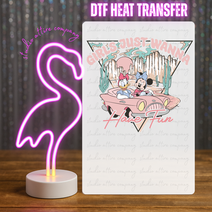 Girls just wanna have fun, Easter, DTF Heat Transfer, Press and peel, Full color, Instant press, MTO