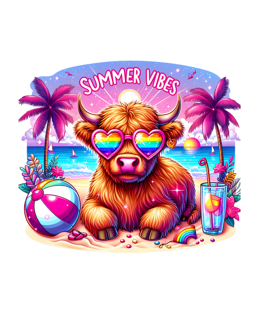 Summer, animal, heat transfer, press and peel, no shirt, made to order