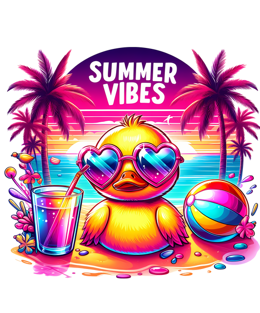 Summer, animal, heat transfer, press and peel, no shirt, made to order