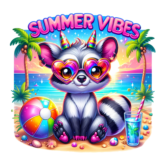 Summer, heat transfer, press and peel, no shirt, made to order