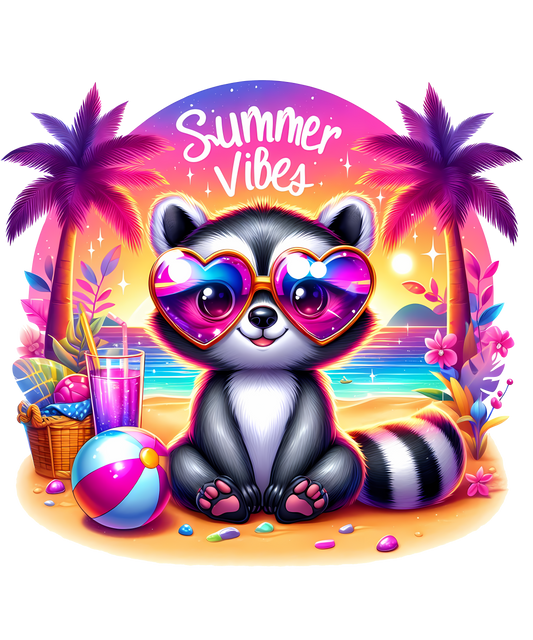 Summer, animal, heat transfer, press and peel, no shirt, made to order