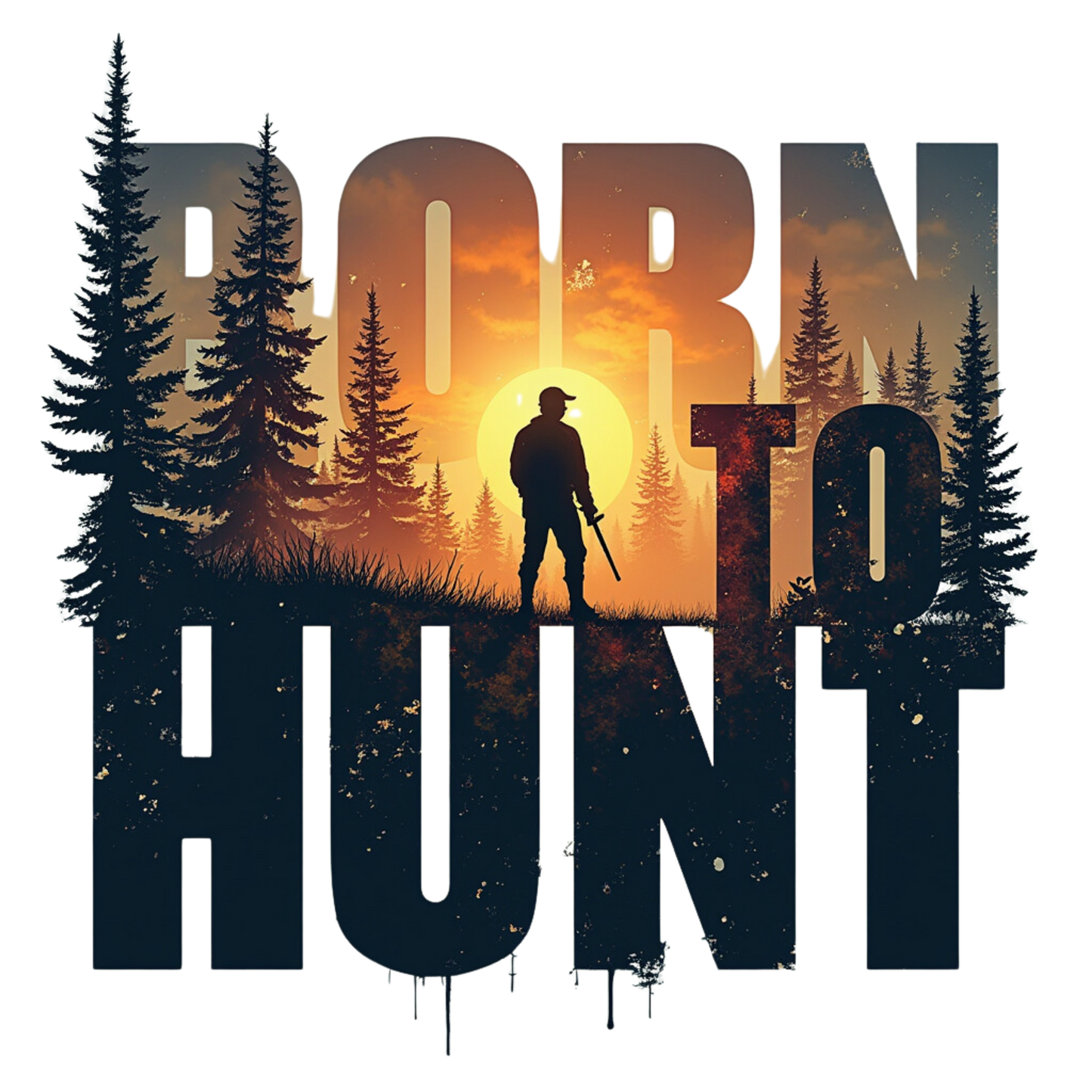 Born to hunt, heat transfer, press and peel, no shirt, made to order