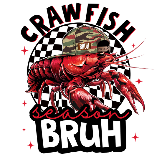Craw fish, heat transfer, press and peel, no shirt, made to order
