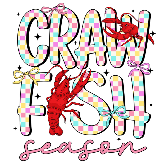 Craw fish, heat transfer, press and peel, no shirt, made to order