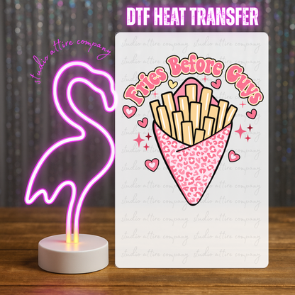 Fries before guys, Valentine, Heat transfer, Press and peel, Full color, Instant press, MTO