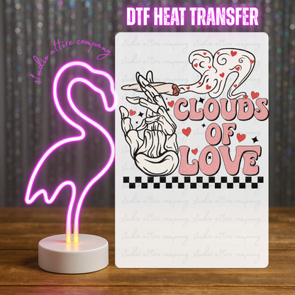 Clouds of love, Valentine, Heat transfer, Press and peel, Full color, Instant press, MTO