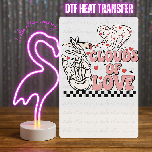 Clouds of love, Valentine, Heat transfer, Press and peel, Full color, Instant press, MTO