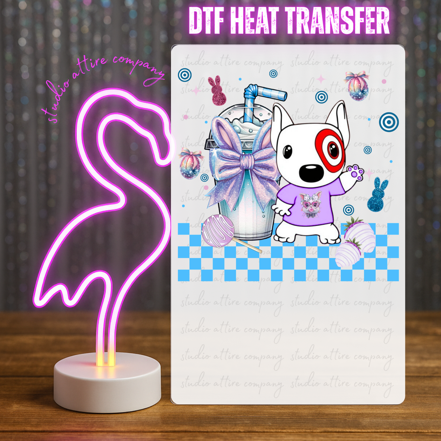 Bullseye dog, Easter, DTF Heat Transfer, Press and peel, Full color, Instant press, MTO