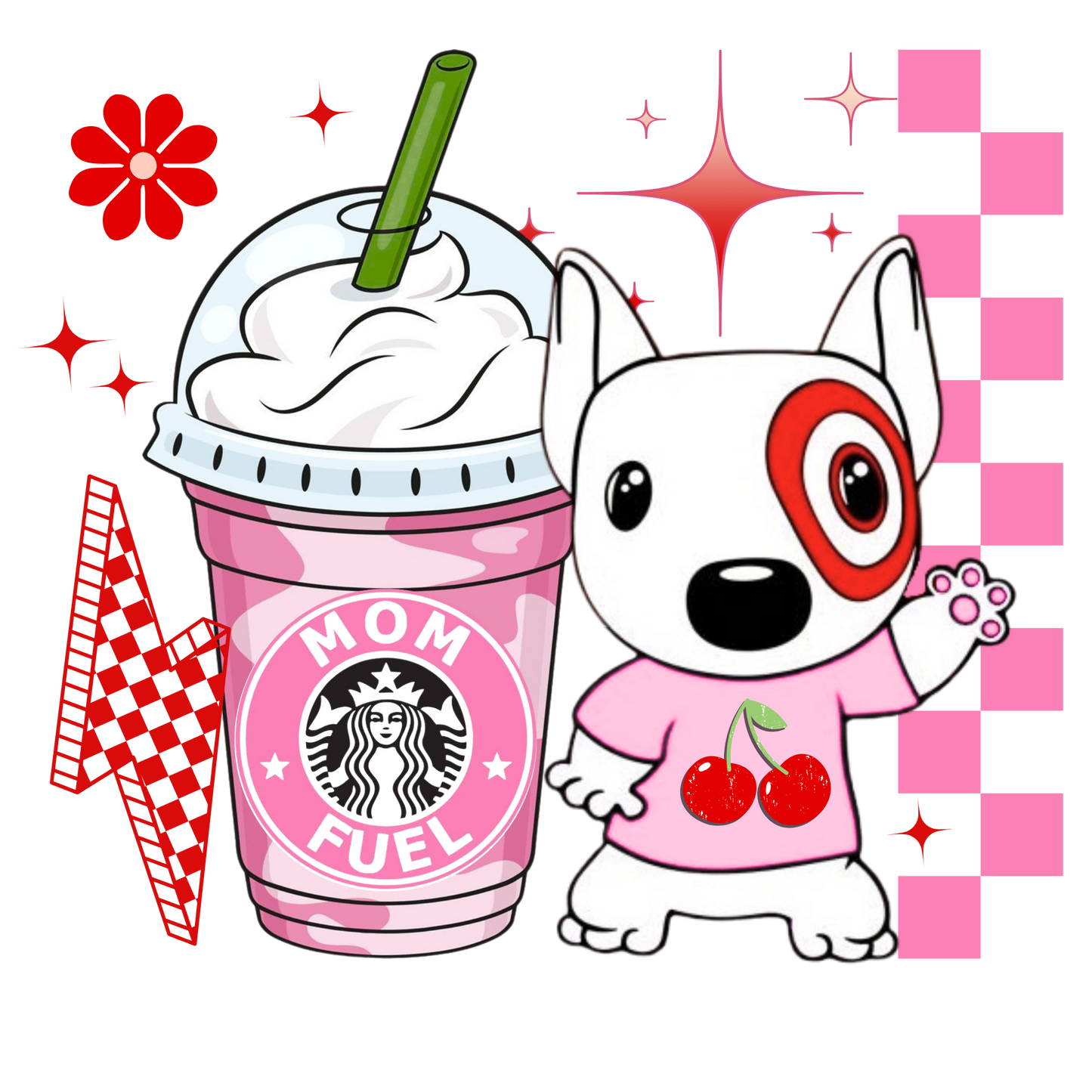 Bullseye, coffee, heat transfer, press and peel, no shirt, made to order