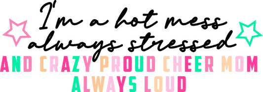 Cheer mom, heat transfer, press and peel, no shirt, made to order