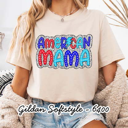 American mama - Short Sleeve - Gildan Softstyle - Women's Printed Tee
