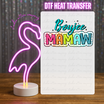 Boujee mamaw, Heat transfer, Press and peel, Full color, Instant press, MTO, 2843