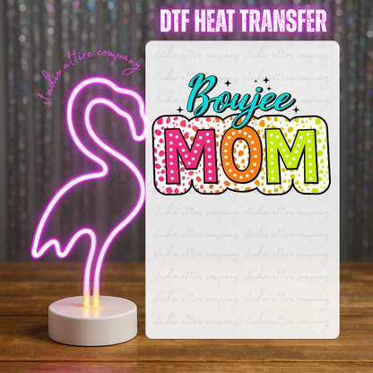 Boujee mom, Heat transfer, Press and peel, Full color, Instant press, MTO, 2844
