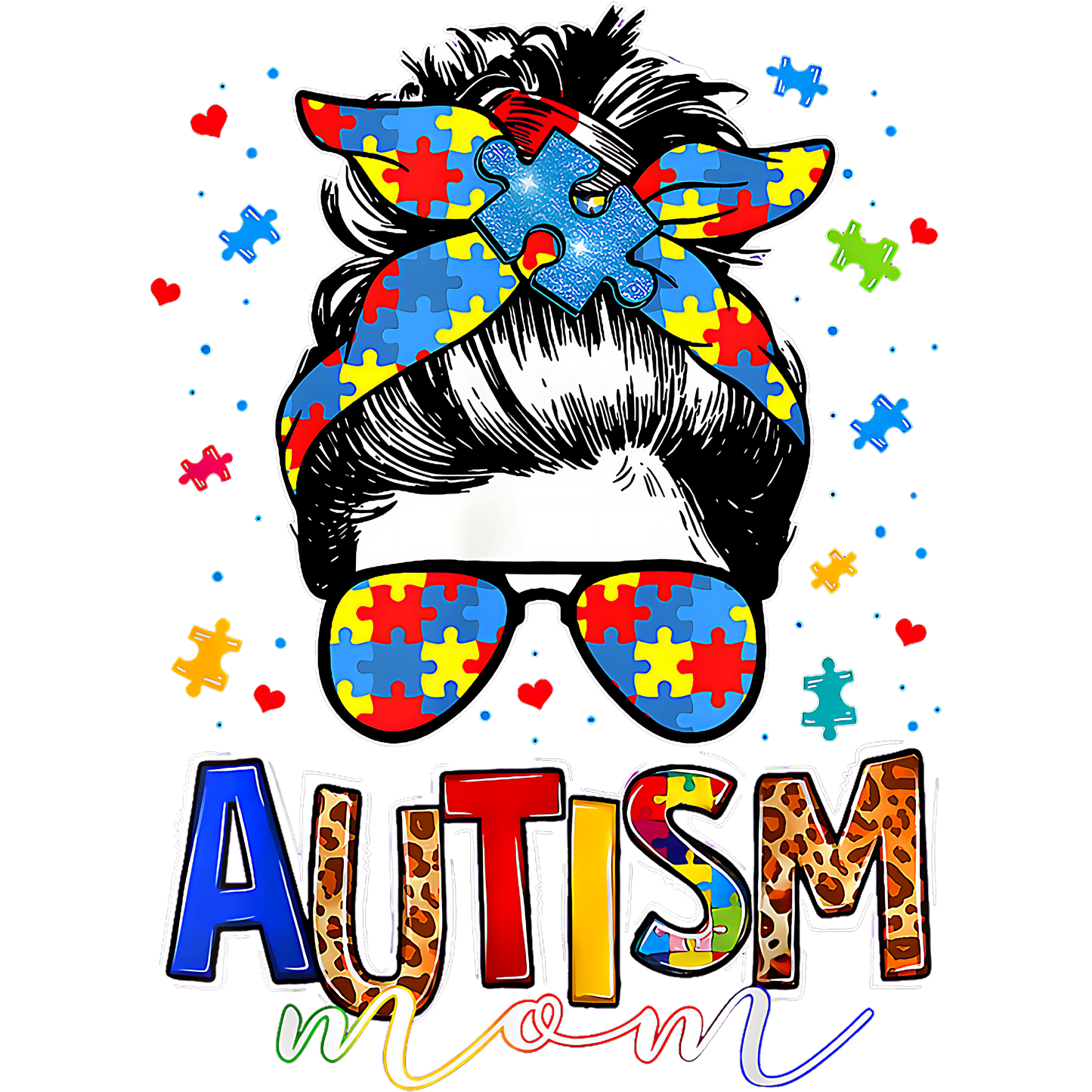 Autism awareness, heat transfer, press and peel, no shirt, made to order