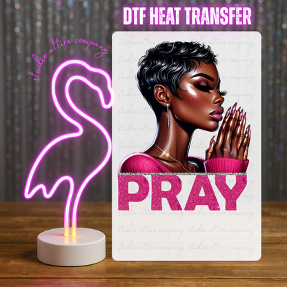 Pink pray, Heat transfer, Press and peel, Full color, Instant press, MTO, 2904
