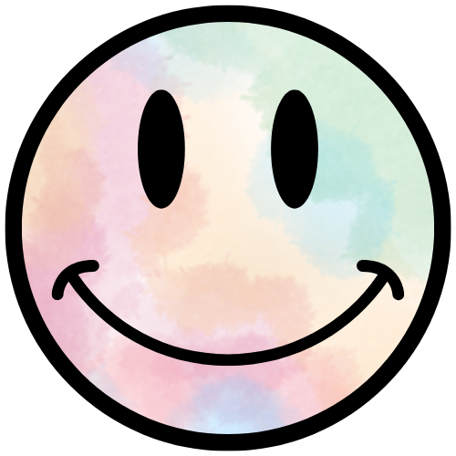 Smiley face, pastel, heat transfer, press and peel, no shirt, made to order