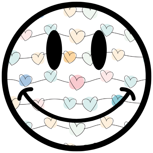 Smiley face, pastel, heat transfer, press and peel, no shirt, made to order