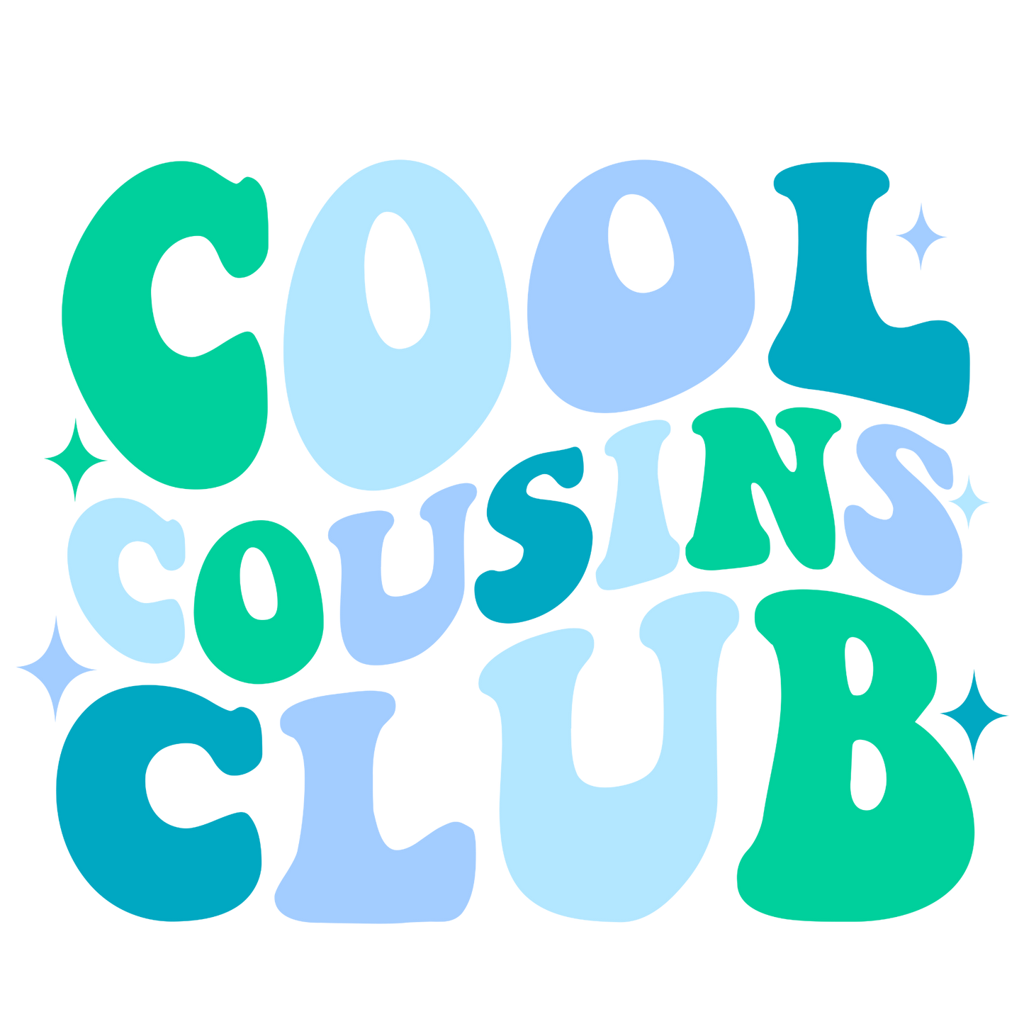 Cool Cousin club, press and peel, no shirt, made to order