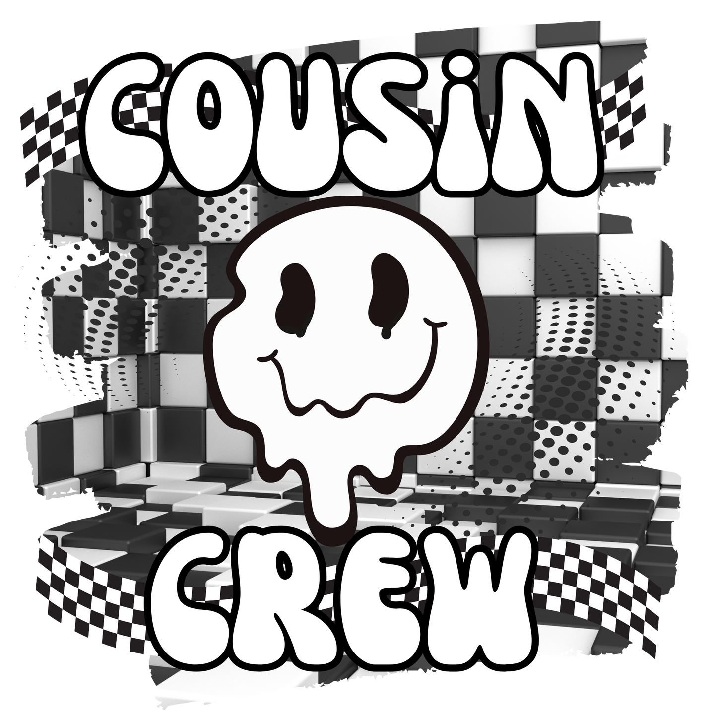 Cousin crew, press and peel, no shirt, made to order