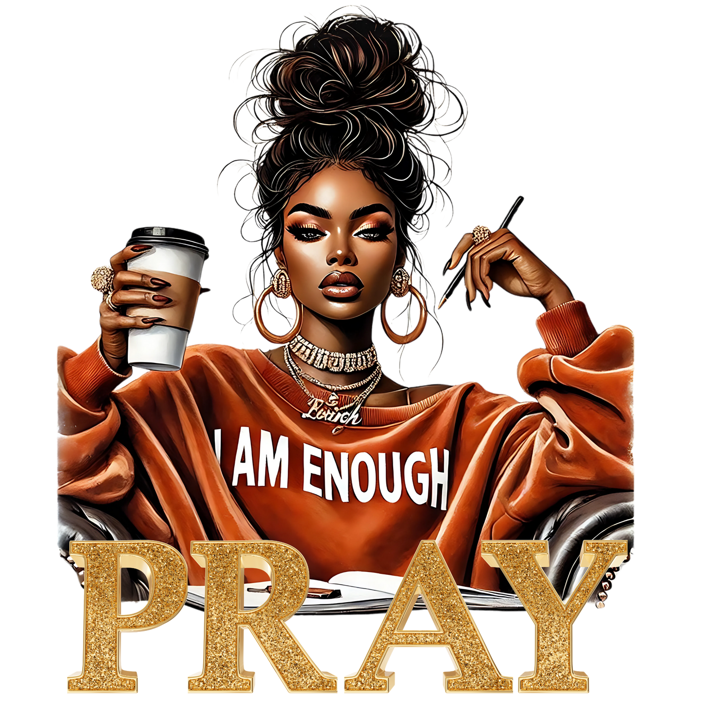 Pray, women, press and peel, no shirt, made to order