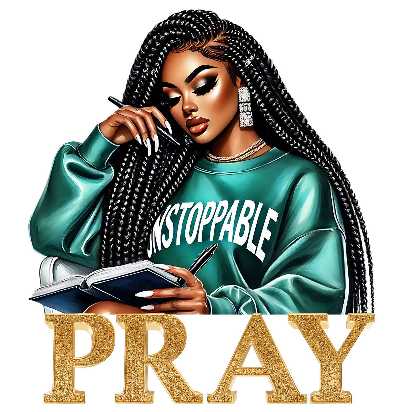 Pray, women, press and peel, no shirt, made to order