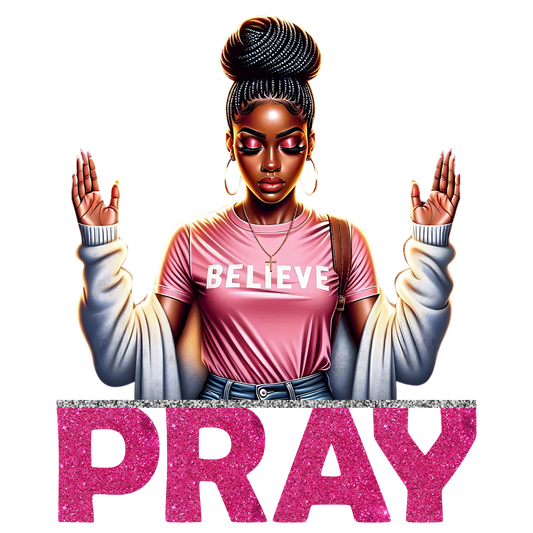 Pray, women, press and peel, no shirt, made to order